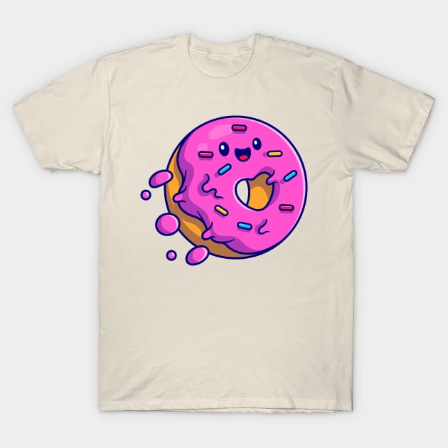 Cute Doughnut Flying Cartoon T-Shirt by Catalyst Labs